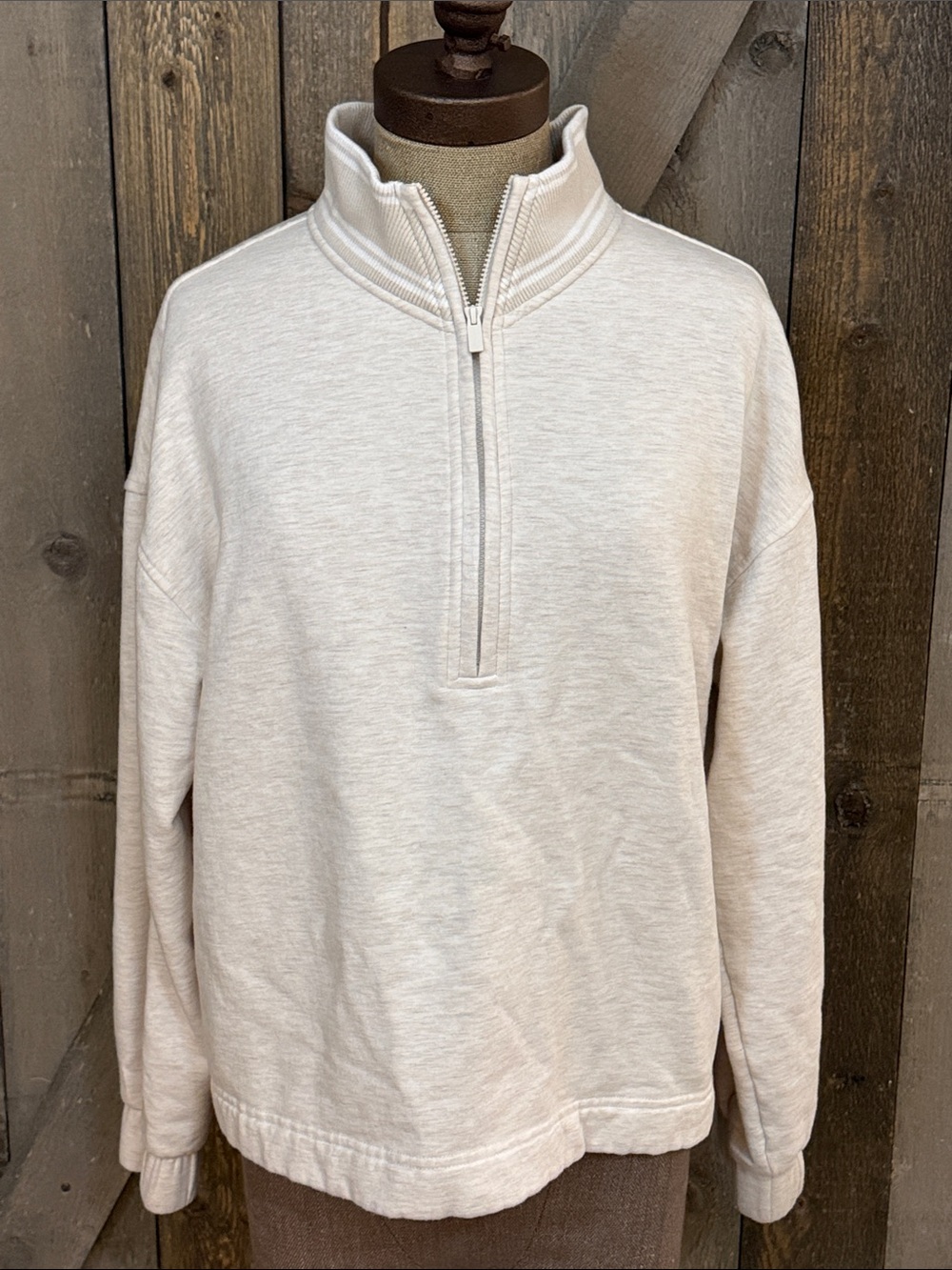 TravisMathew Pullover Modal Quarter Zip Oatmeal Oversized Athleisure Casual